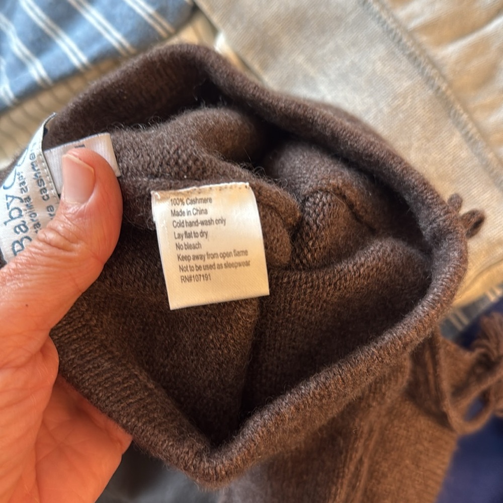 Striped Blue and Brown Cashmere Sweater Set with Pants Size 3-6 months - Picture 7 of 7